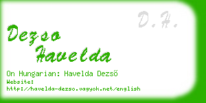 dezso havelda business card